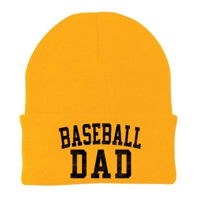 Baseball Dad Classic Bold Font FatherS Day Daddy Knit Cap Winter Beanie