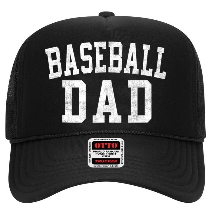 Baseball Dad Classic Bold Font FatherS Day Daddy High Crown Mesh Back Trucker Hat