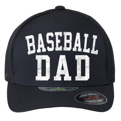 Baseball Dad Classic Bold Font FatherS Day Daddy Flexfit Unipanel Trucker Cap