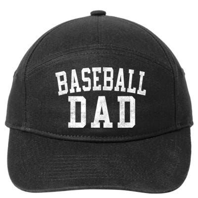 Baseball Dad Classic Bold Font FatherS Day Daddy 7-Panel Snapback Hat