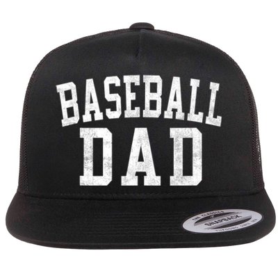 Baseball Dad Classic Bold Font FatherS Day Daddy Flat Bill Trucker Hat