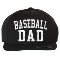 Baseball Dad Classic Bold Font FatherS Day Daddy Wool Snapback Cap