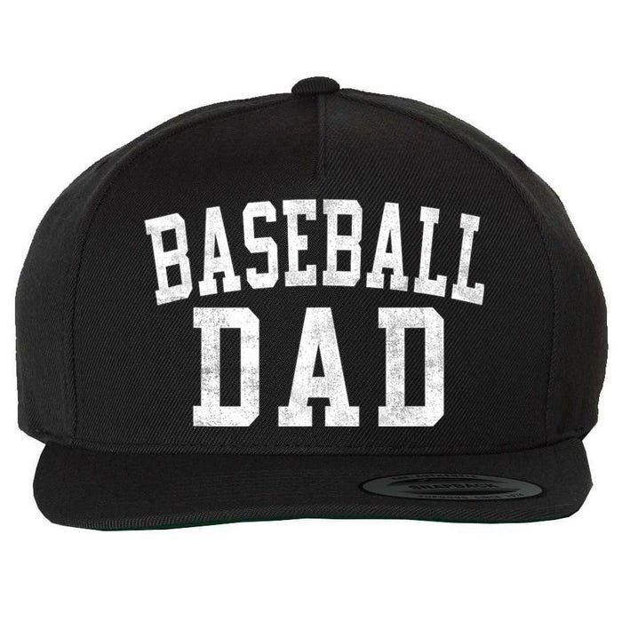 Baseball Dad Classic Bold Font FatherS Day Daddy Wool Snapback Cap