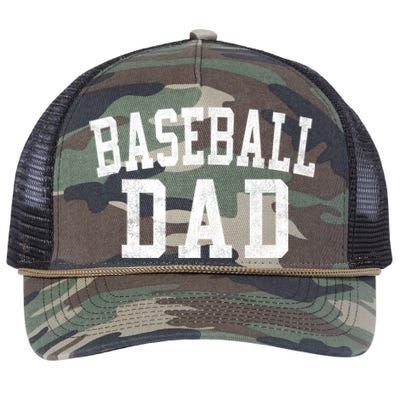 Baseball Dad Classic Bold Font FatherS Day Daddy Retro Rope Trucker Hat Cap