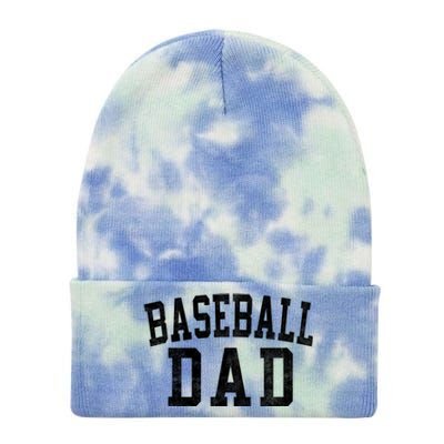 Baseball Dad Classic Bold Font FatherS Day Daddy Tie Dye 12in Knit Beanie