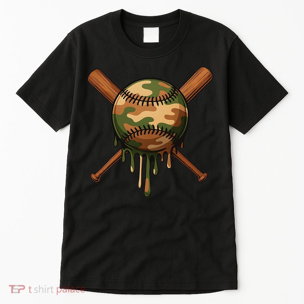 Baseball Drip Camo Home Plate Sports Cool Game Day Drip Tall T-Shirt