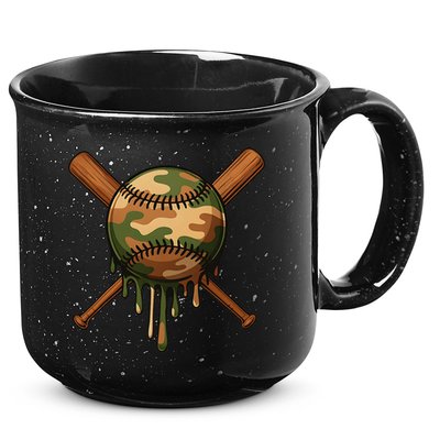 Baseball Drip Camo Home Plate Sports Cool Game Day Drip 15oz Campfire Ceramic Mug