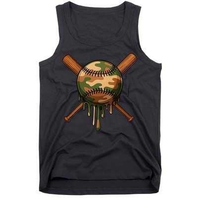 Baseball Drip Camo Home Plate Sports Cool Game Day Drip Tank Top