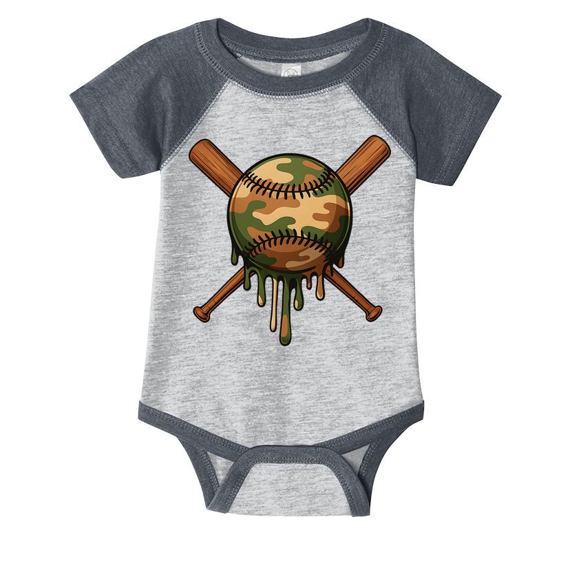 Baseball Drip Camo Home Plate Sports Cool Game Day Drip Infant Baby Jersey Bodysuit
