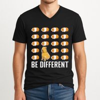 Be different Capybaras Funny Capibara Rodent Capybara  V-Neck T-Shirt