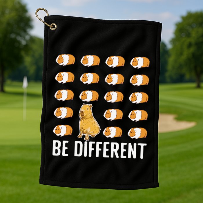 Be different Capybaras Funny Capibara Rodent Capybara  Golf Towel
