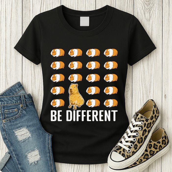 Be different Capybaras Funny Capibara Rodent Capybara  Womens T-Shirt