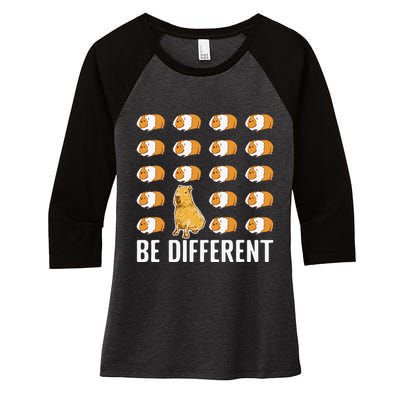 Be different Capybaras Funny Capibara Rodent Capybara  Women's Tri-Blend 3/4-Sleeve Raglan Shirt