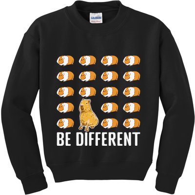Be different Capybaras Funny Capibara Rodent Capybara  Kids Sweatshirt