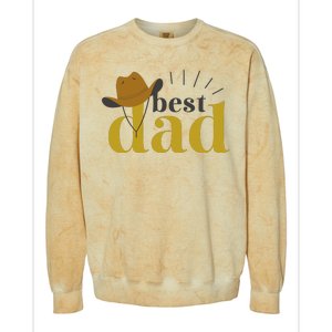 Best Dad Cowboy Colorblast Crewneck Sweatshirt