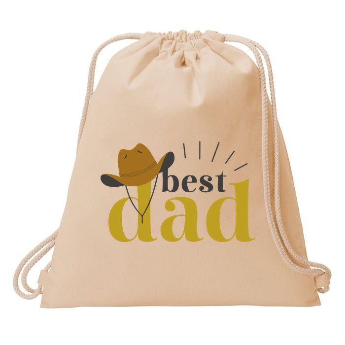 Best Dad Cowboy Drawstring Bag
