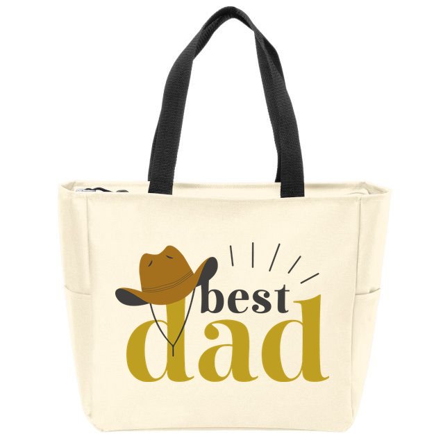 Best Dad Cowboy Zip Tote Bag