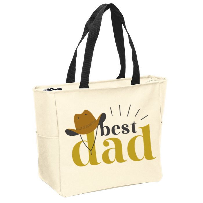 Best Dad Cowboy Zip Tote Bag