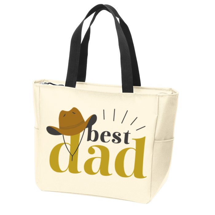 Best Dad Cowboy Zip Tote Bag