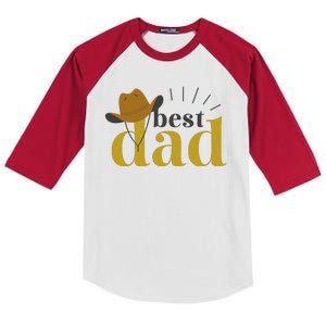 Best Dad Cowboy Kids Colorblock Raglan Jersey