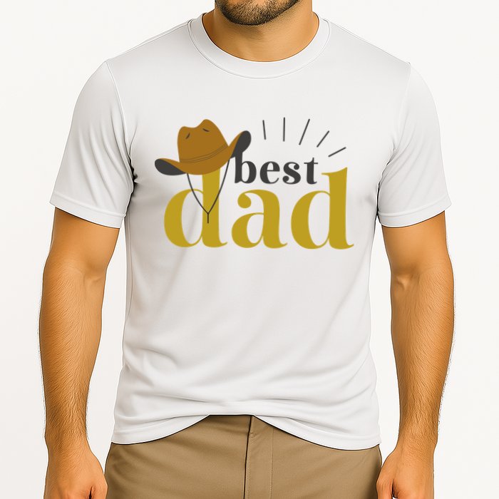 Best Dad Cowboy Cooling Performance Crew T-Shirt