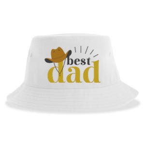 Best Dad Cowboy Sustainable Bucket Hat