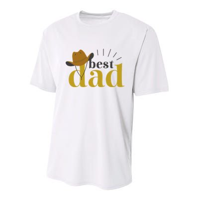 Best Dad Cowboy Youth Performance Sprint T-Shirt