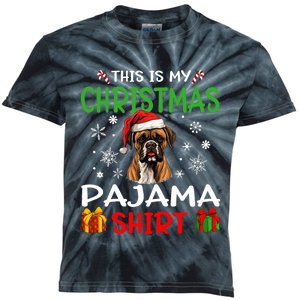 Boxer Dog Christmas Pajama Merry Xmas Kids Tie-Dye T-Shirt