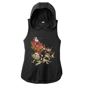 Bearded Dragon Christmas Ladies PosiCharge Tri-Blend Wicking Draft Hoodie Tank