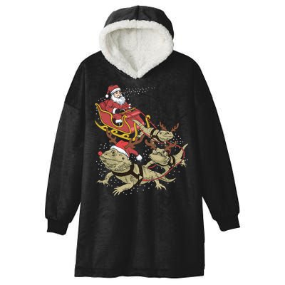 Bearded Dragon Christmas Hooded Wearable Blanket