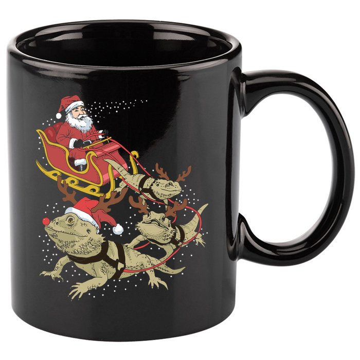 Bearded Dragon Christmas 11oz C Handle Ceramic Mug