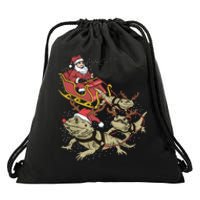 Bearded Dragon Christmas Drawstring Bag