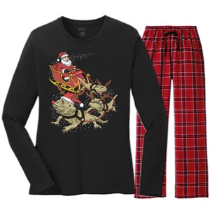 Bearded Dragon Christmas Women's Long Sleeve Flannel Pajama Set 