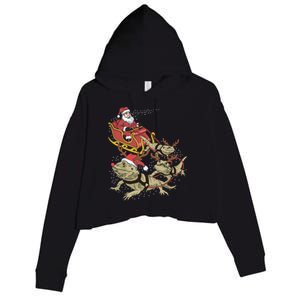 Bearded Dragon Christmas Crop Fleece Hoodie