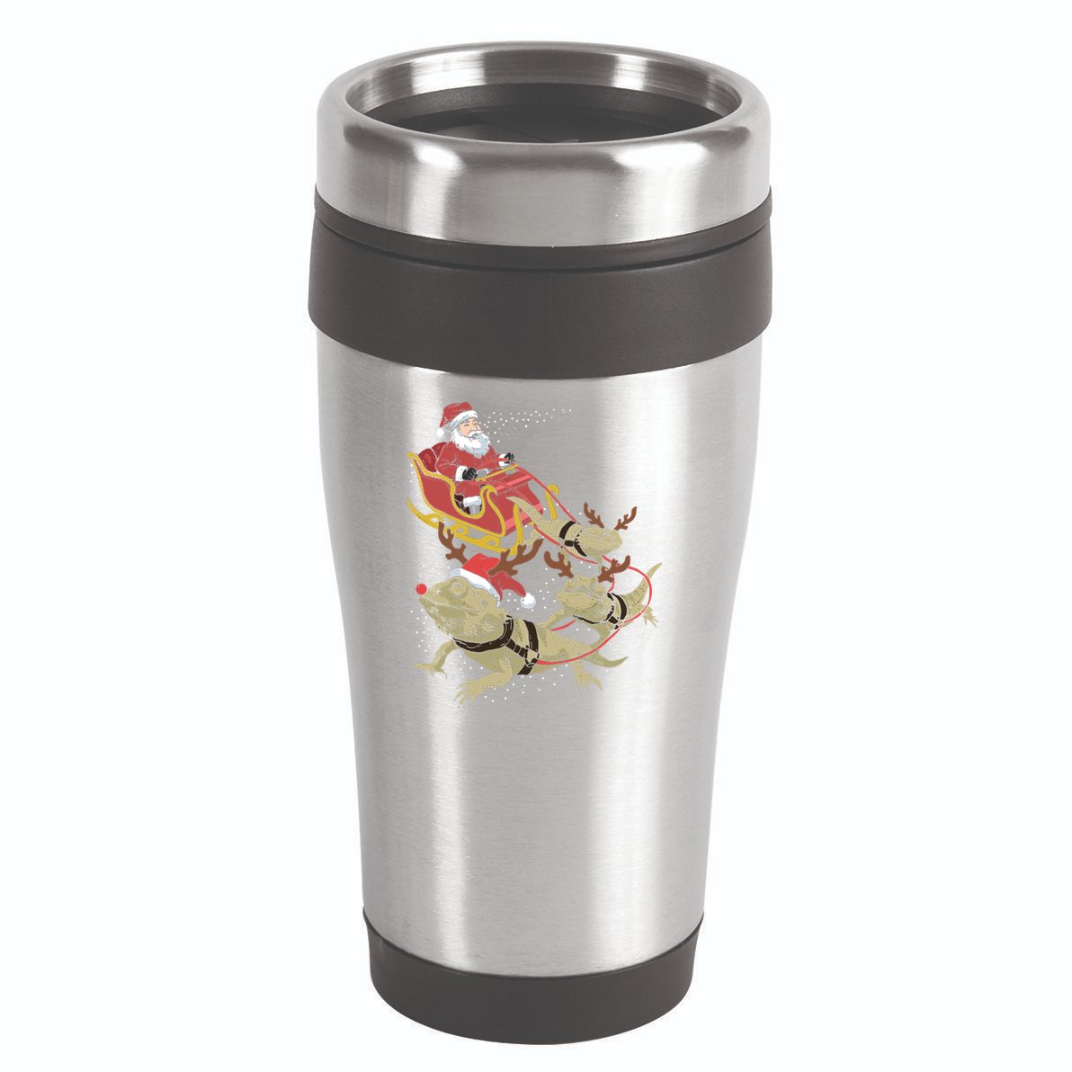 Bearded Dragon Christmas 16oz Travel Tumbler