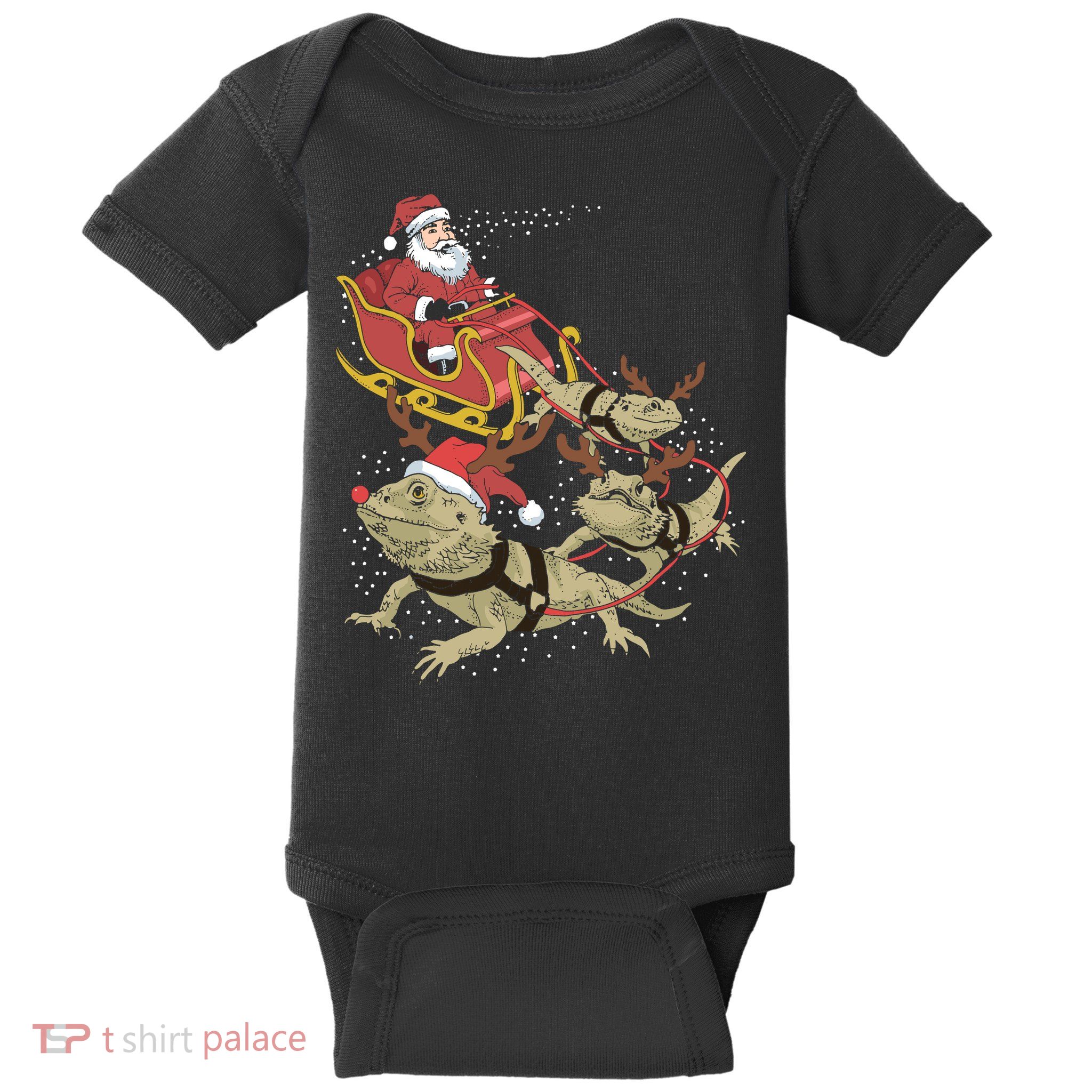 Bearded Dragon Christmas Baby Bodysuit