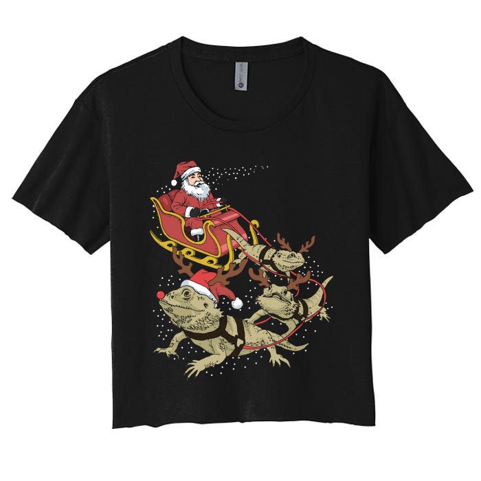 Bearded Dragon Christmas Women's Crop Top Tee