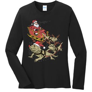 Bearded Dragon Christmas Ladies Long Sleeve Shirt