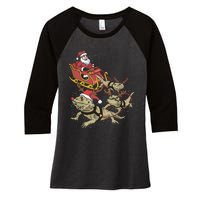 Bearded Dragon Christmas Women's Tri-Blend 3/4-Sleeve Raglan Shirt