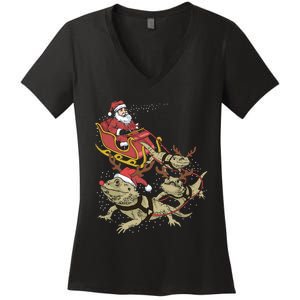 Bearded Dragon Christmas Women's V-Neck T-Shirt