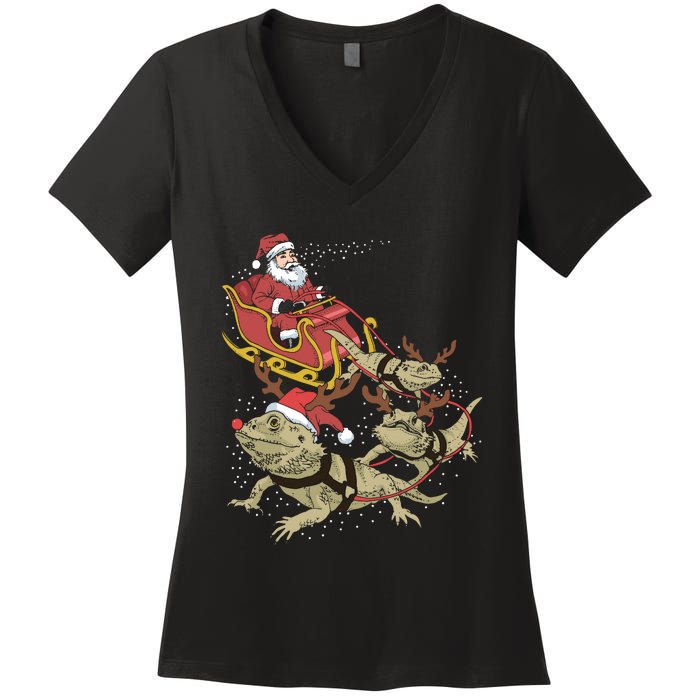 Bearded Dragon Christmas Women's V-Neck T-Shirt