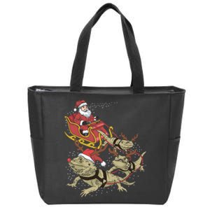 Bearded Dragon Christmas Zip Tote Bag