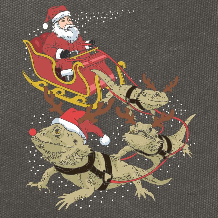 Bearded Dragon Christmas Cotton Canvas Backpack