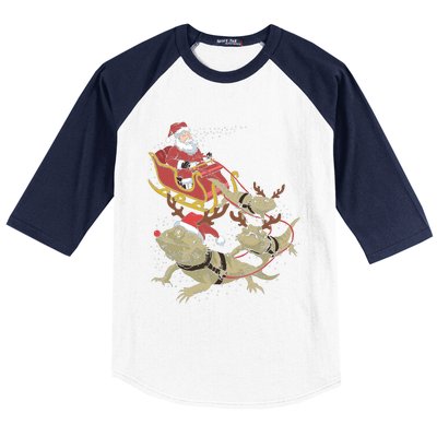 Bearded Dragon Christmas Baseball Sleeve Shirt