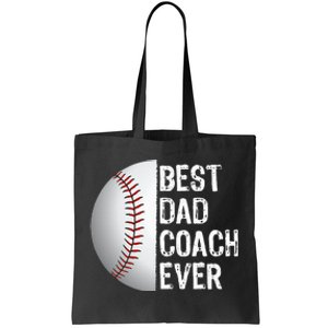 Best Dad Coach Ever Funny Baseball Tee For Sport Lovers Tote Bag