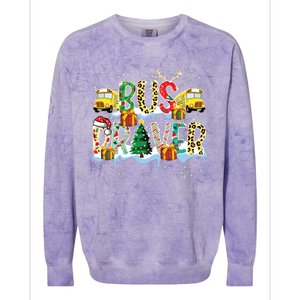 Bus Driver Christmas School Bus Driver Xmas Party Colorblast Crewneck Sweatshirt