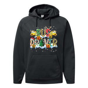 Bus Driver Christmas School Bus Driver Xmas Party Performance Fleece Hoodie