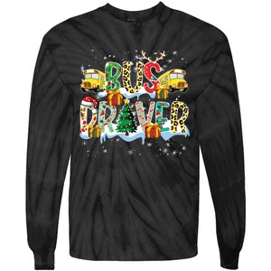 Bus Driver Christmas School Bus Driver Xmas Party Tie-Dye Long Sleeve Shirt