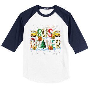 Bus Driver Christmas School Bus Driver Xmas Party Baseball Sleeve Shirt