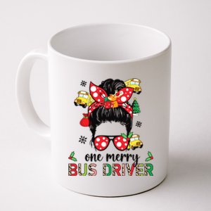 Bus Driver Christmas School Bus Driver Xmas Party Messy Bun Coffee Mug